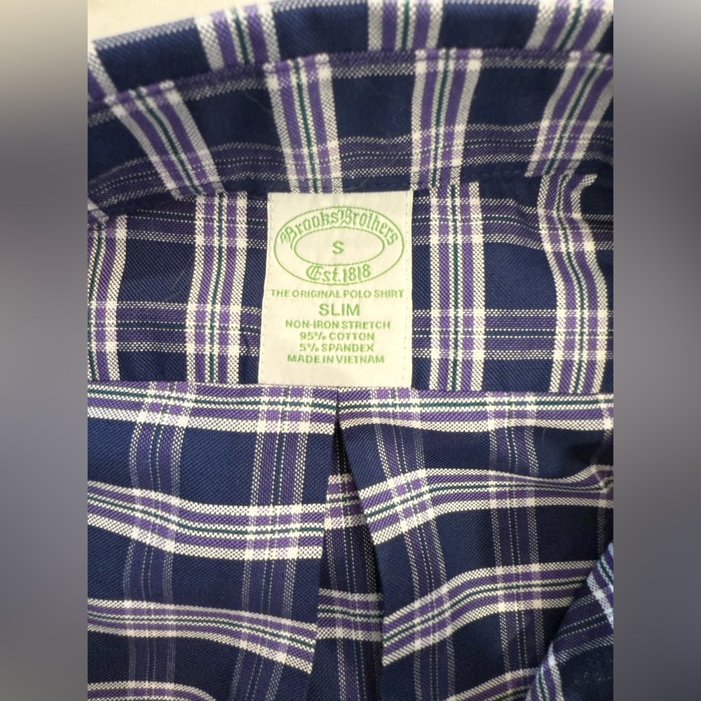 Brooks Brothers Men's Blue Checkered Shirt - Picture 6 of 6